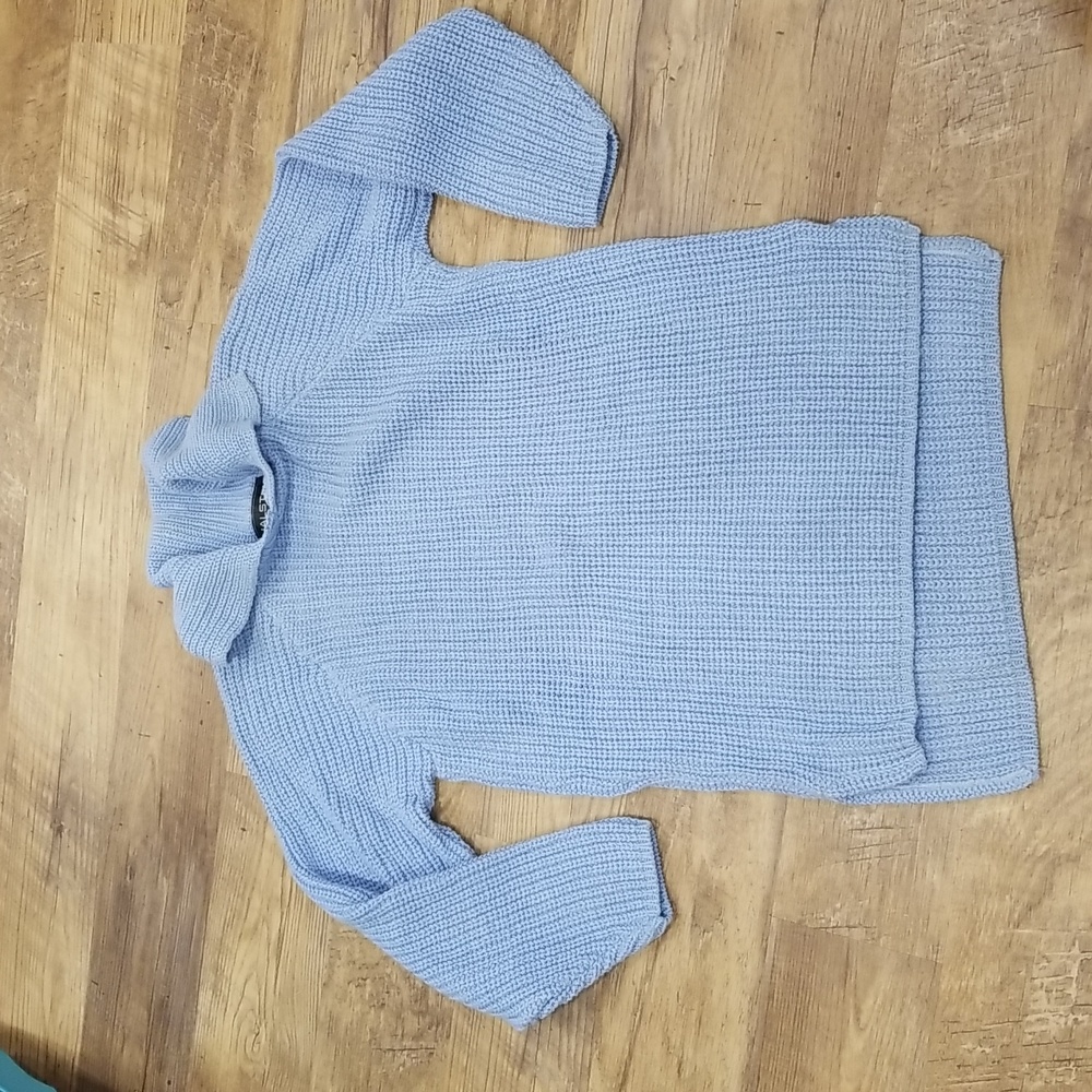 Halston Chunky Knit Sweater..100% Cotton Hi-Low. Vintage NWOT.